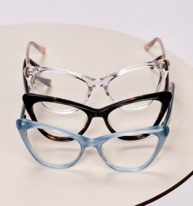 Three eyeglass frames