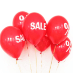 West Shore Optical sales in Langford red balloons with Sale on them