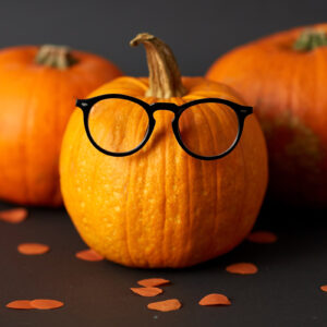 Pumpkin wearing glasses